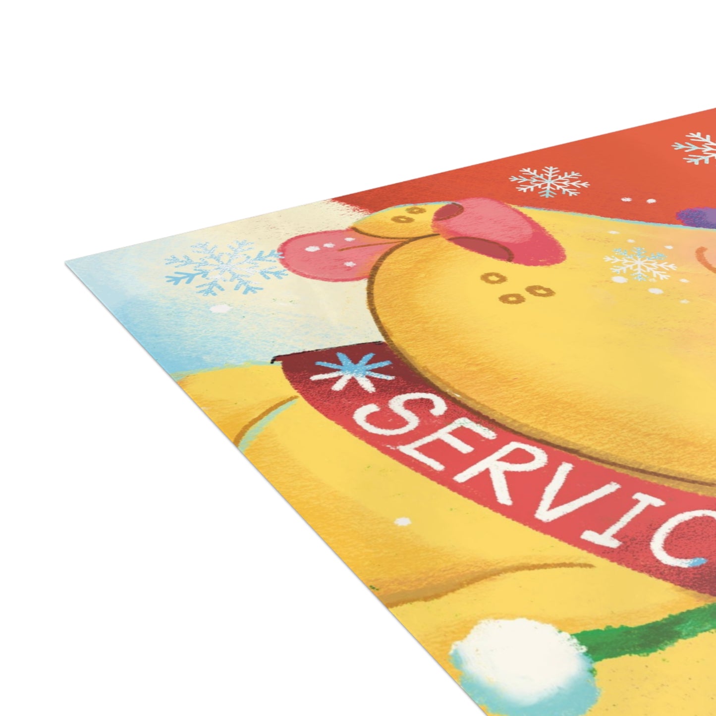 New Year Greeting Postcards 5x7 | Lucky, the service dog - InclusiveArtHouse (envelopes included)