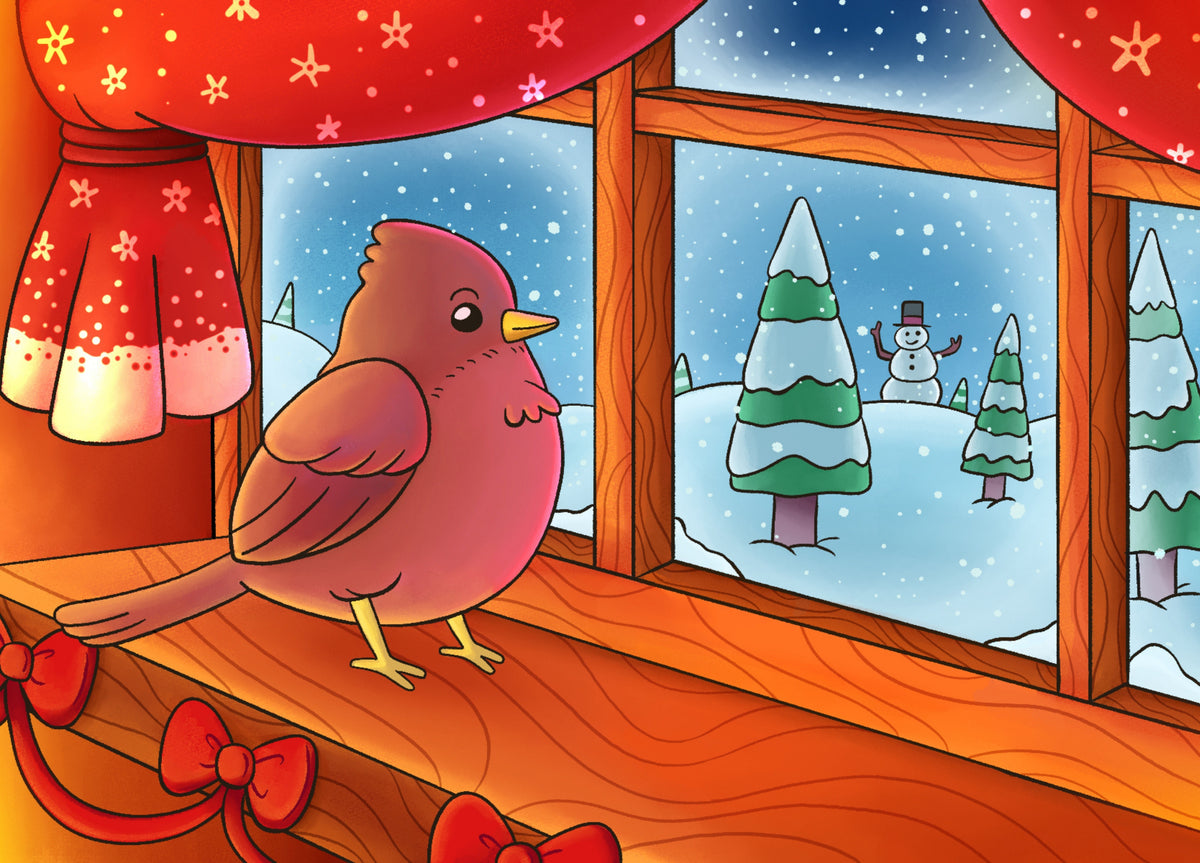 Window Bird Holiday Card