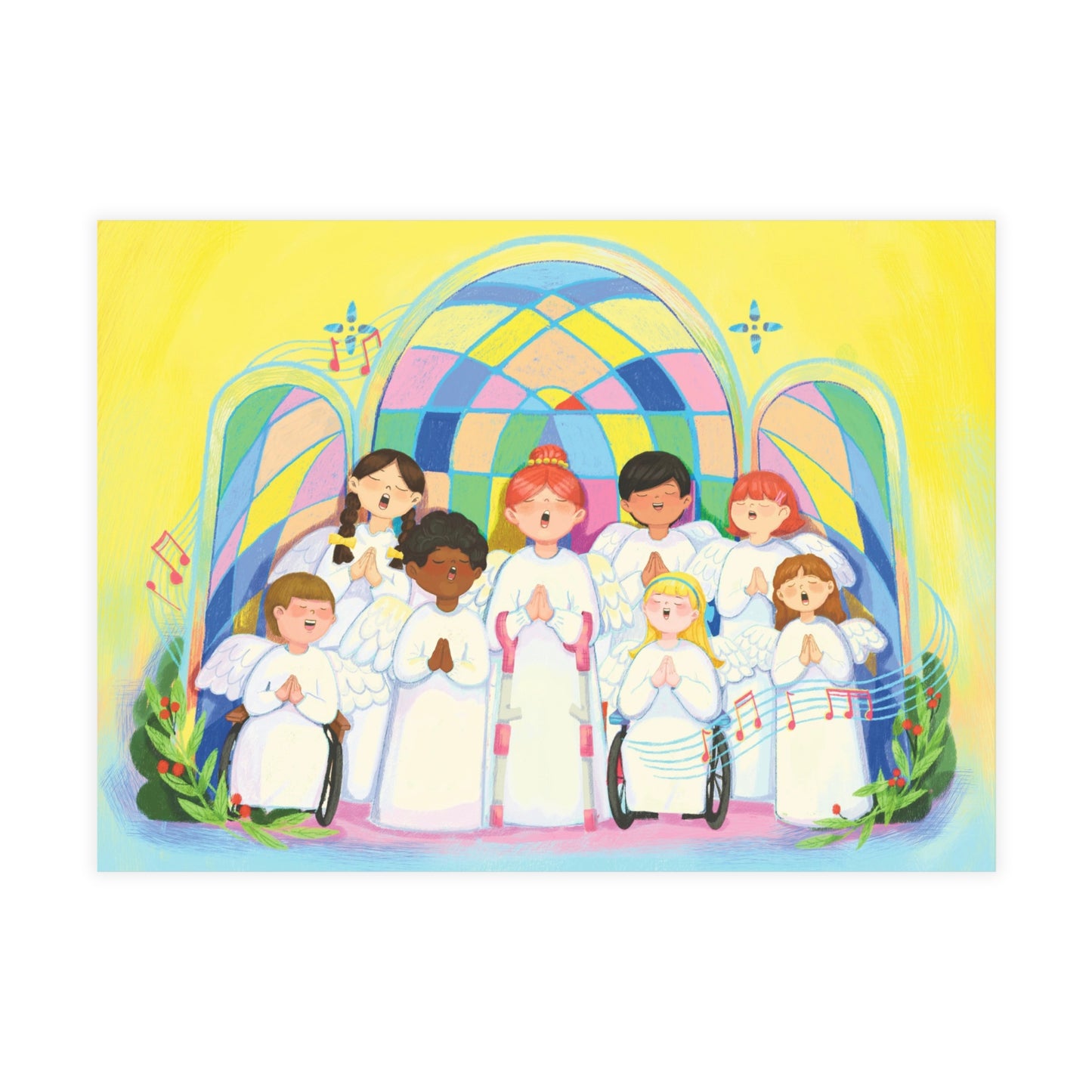 The Angel Choir Greeting Card 7 x 5 - InclusiveArtHouse