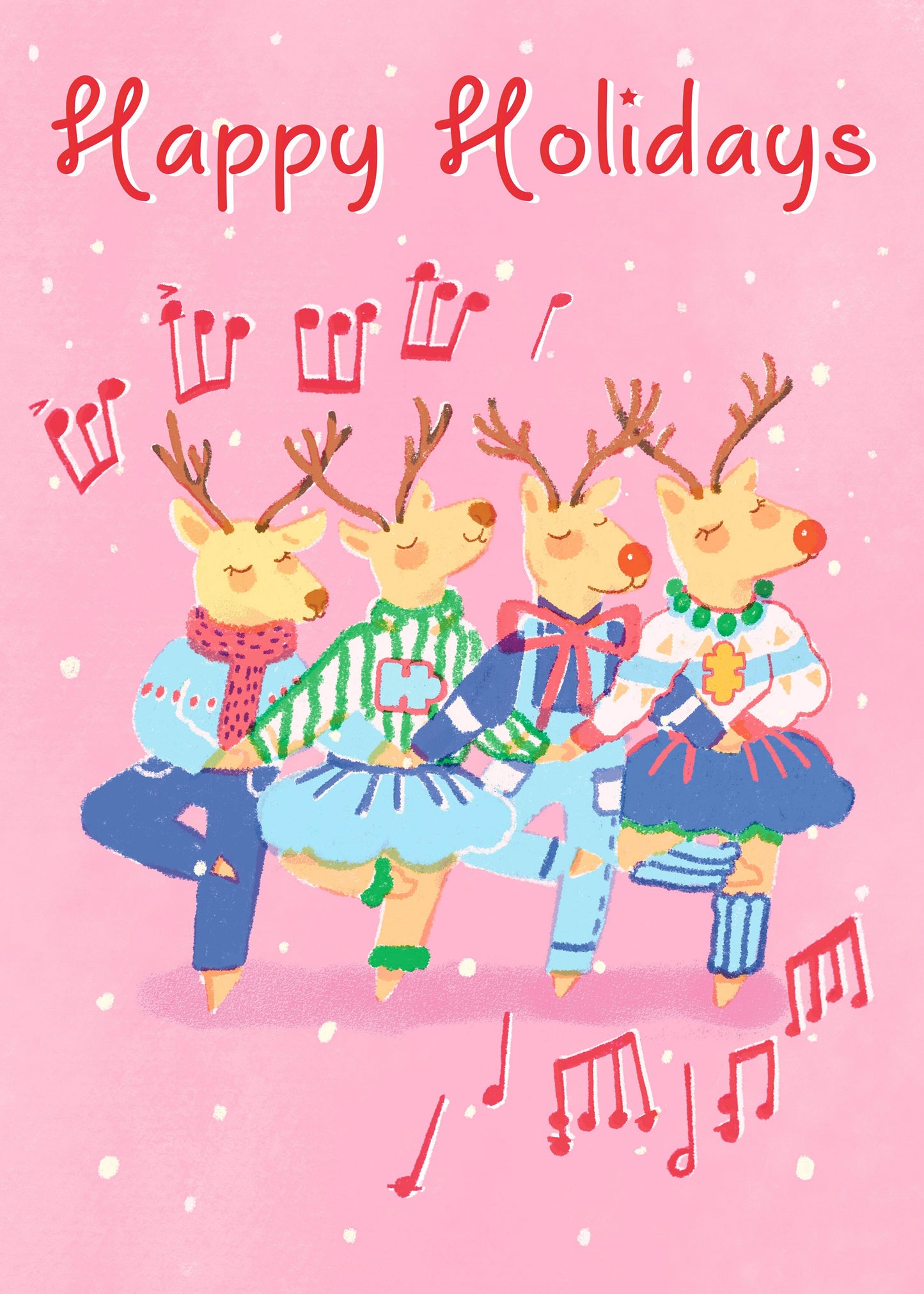 Christmas Greeting Cards | Dancing reindeer - InclusiveArtHouse