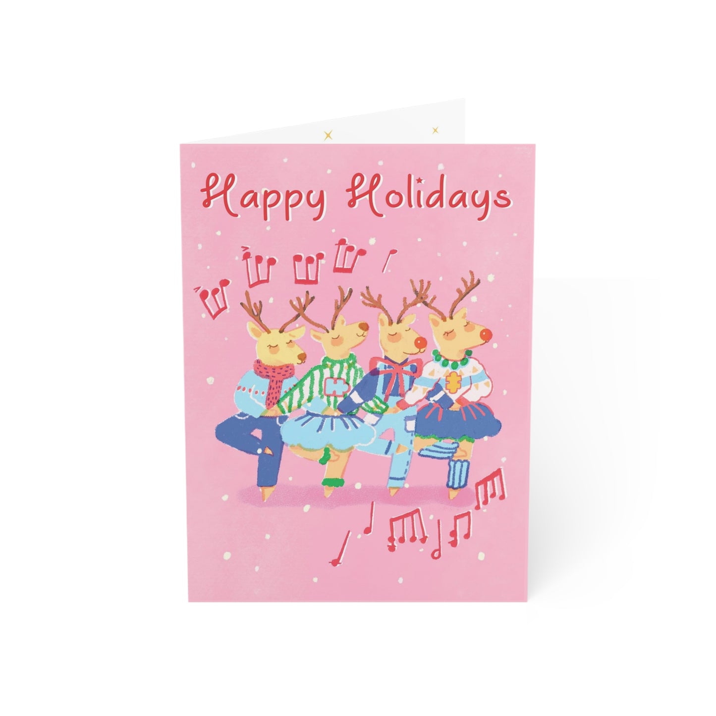 Christmas Greeting Cards | Dancing reindeer - InclusiveArtHouse(1, 10, 30, and 50pcs)