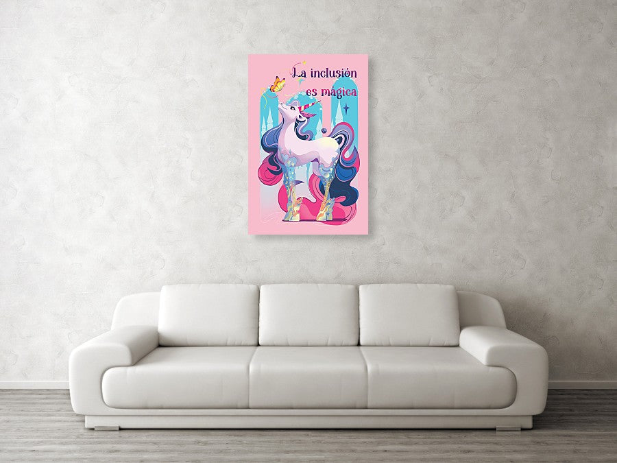 Canvas Print | Inclusion Is Magical – Magical Unicorn-Themed Canvas Art for Pride & Inclusion