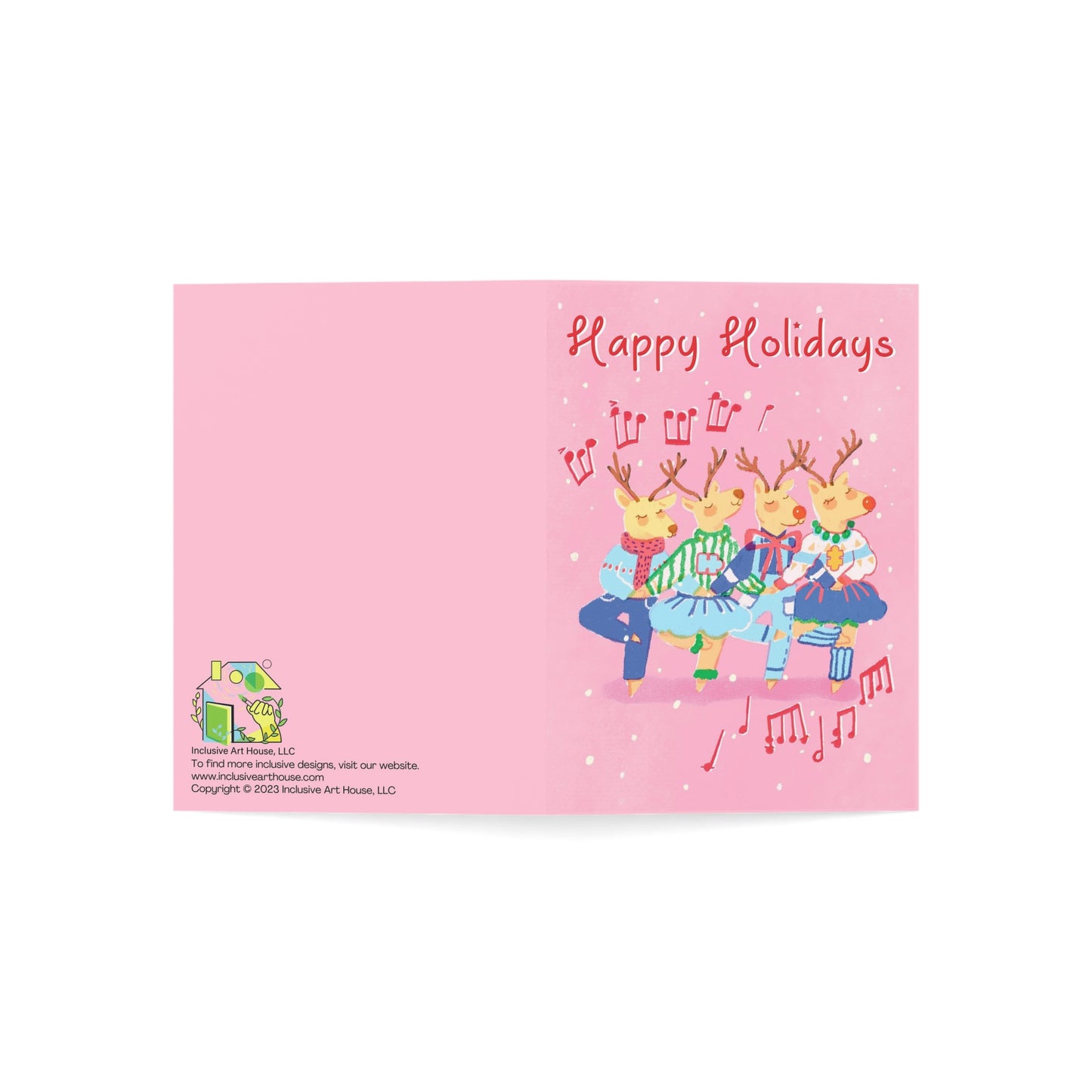 Christmas Greeting Cards | Dancing reindeer - InclusiveArtHouse(1, 10, 30, and 50pcs)