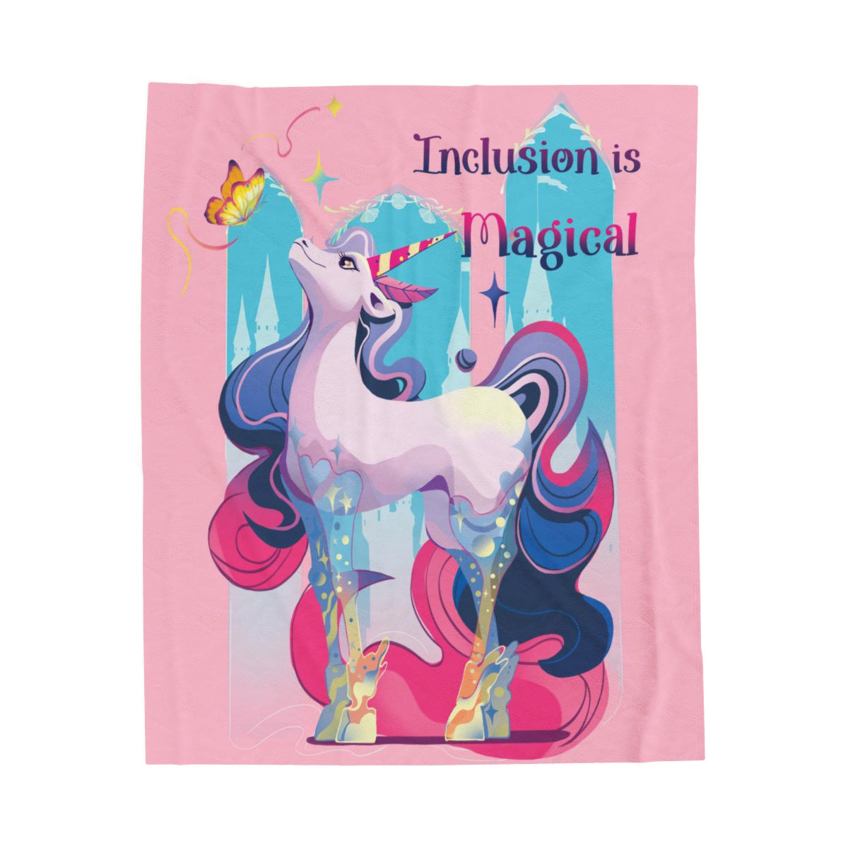 Velveteen Plush Blanket | Inclusion Is Magical - InclusiveArtHouse