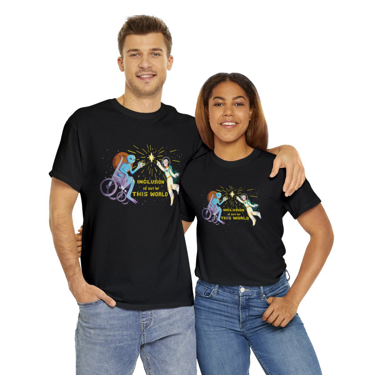 T-shirt | Inclusion Is Out of This World Unisex Heavy Cotton Tee - InclusiveArtHouse