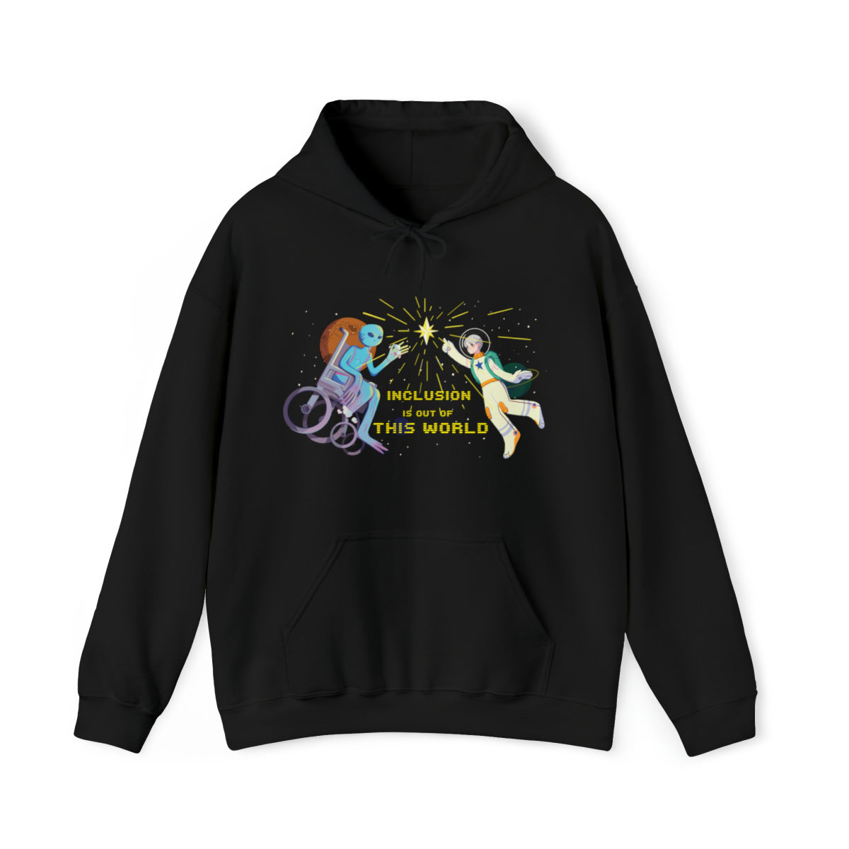 Hoodie | Inclusion is out of this world Unisex Heavy Blend™ Hooded Sweatshirt - InclusiveArtHouse