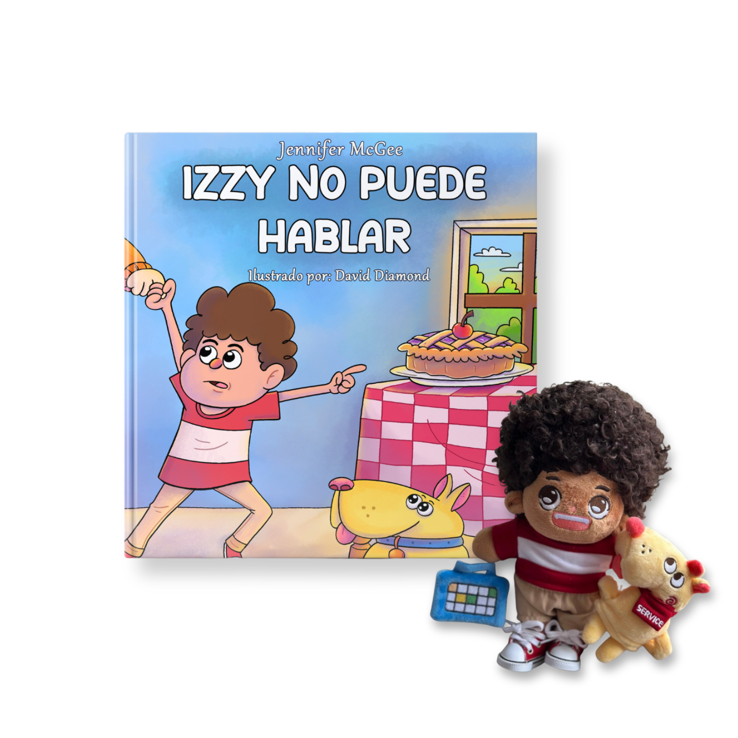 Izzy Plush & Stim Doll,  Izzy Can't Talk Book COMBO