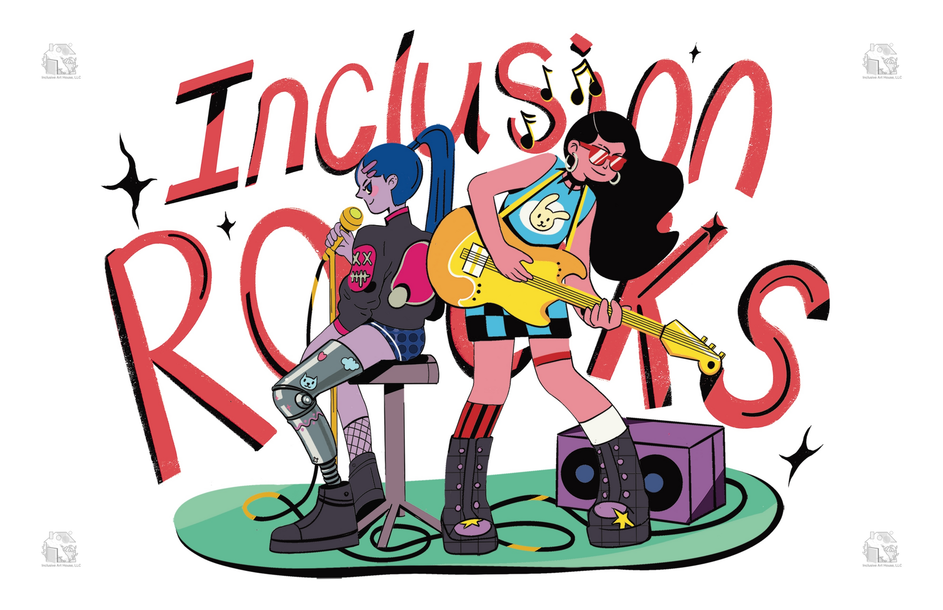 inclusion rocks two bandmates one with a prosthetic singing their hearts out