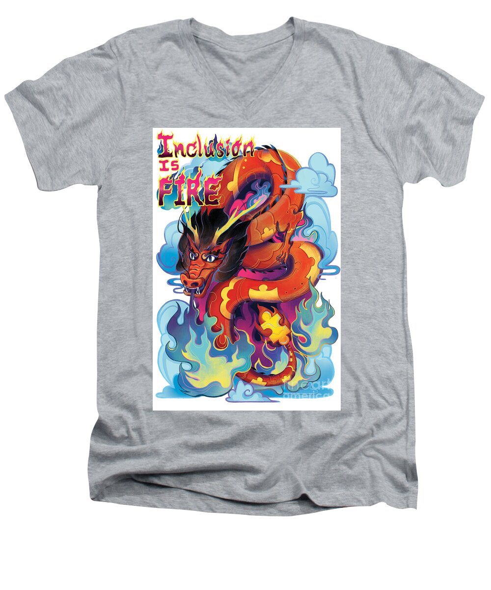 Inclusion Is Fire - Men's V-Neck T-Shirt