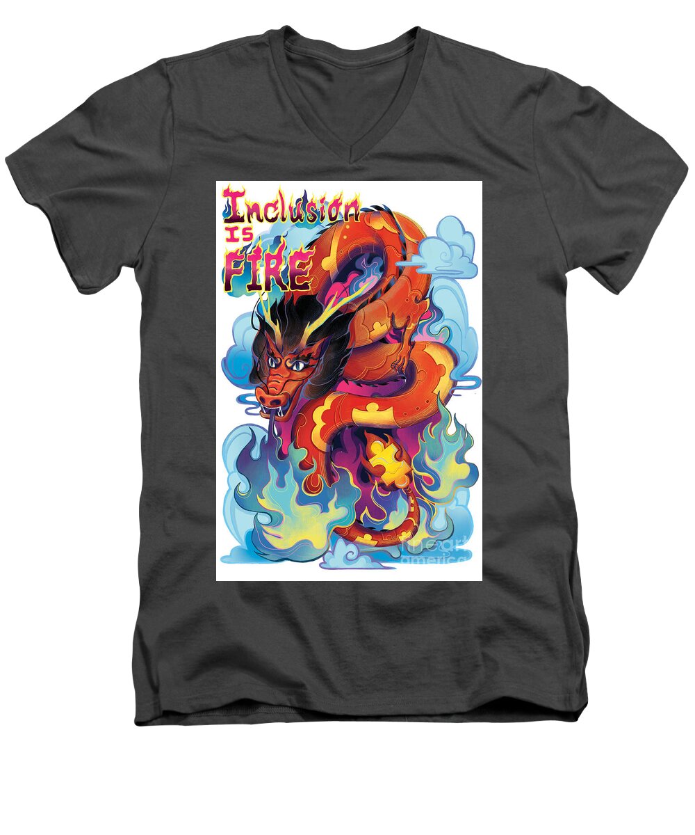 Inclusion Is Fire - Men's V-Neck T-Shirt