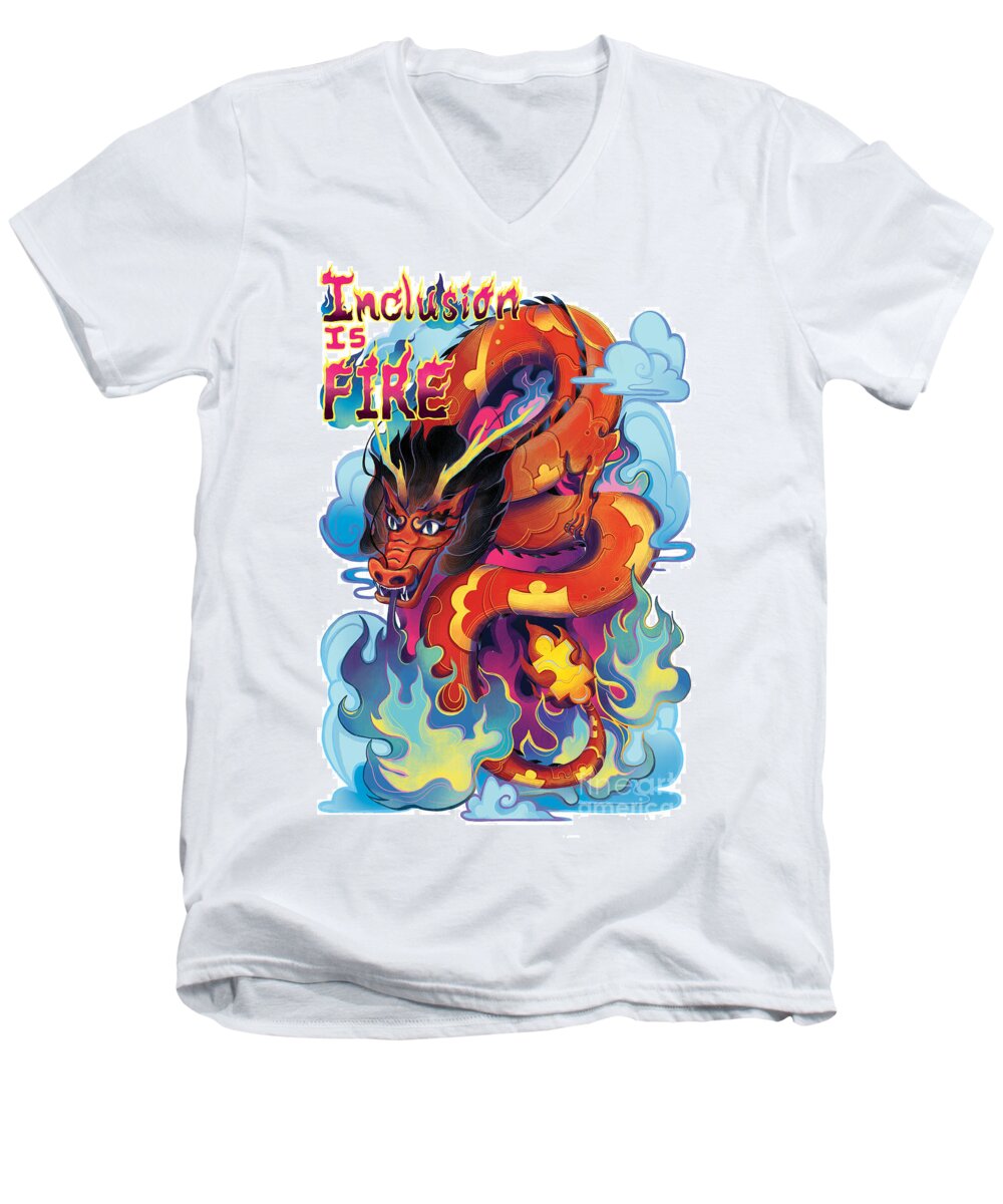Inclusion Is Fire - Men's V-Neck T-Shirt