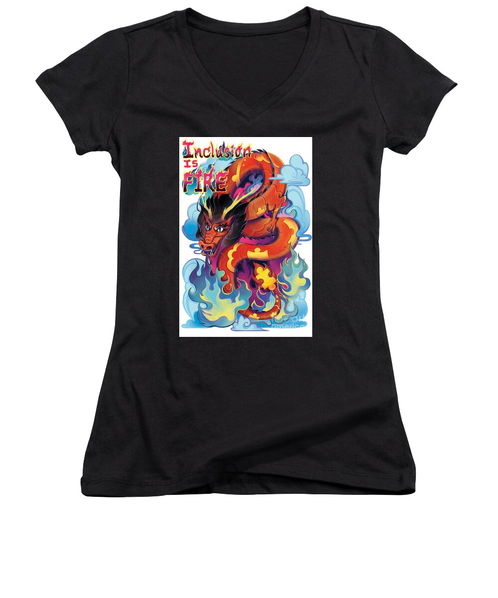 Inclusion Is Fire - Women's V-Neck