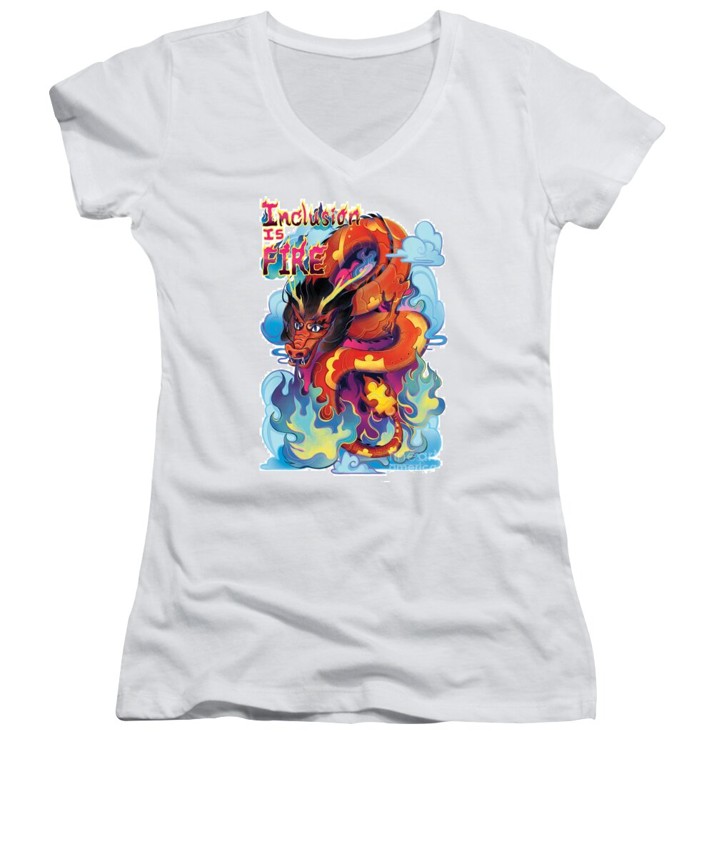 Inclusion Is Fire - Women's V-Neck