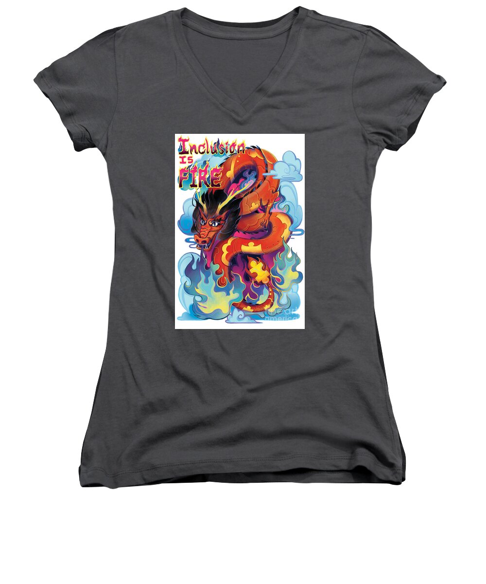 Inclusion Is Fire - Women's V-Neck