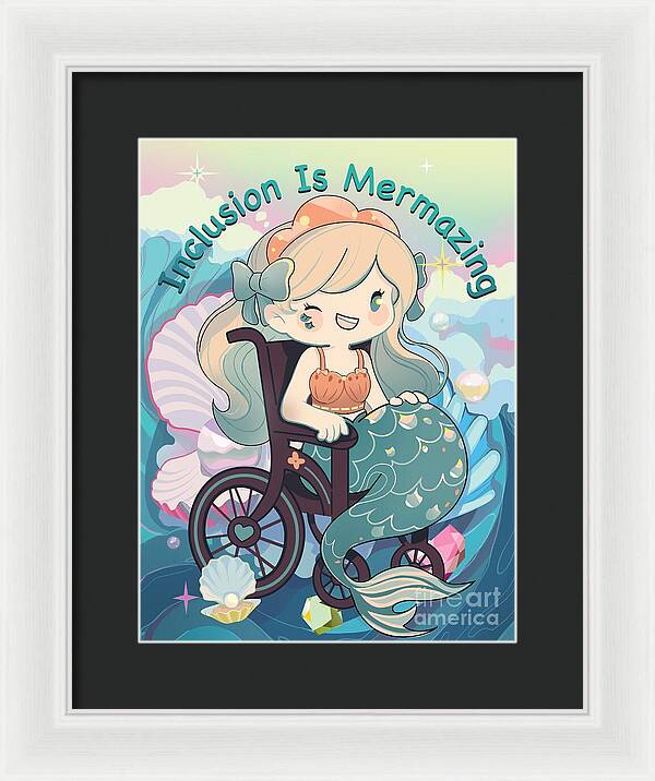 Inclusion Is Mermazing English - Framed Print