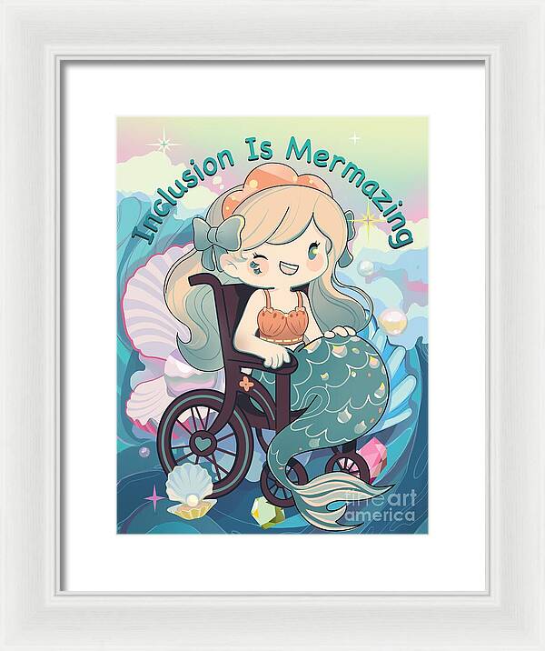 Inclusion Is Mermazing English - Framed Print