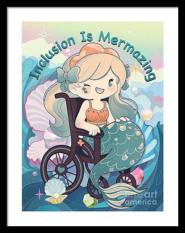 Inclusion Is Mermazing English - Framed Print