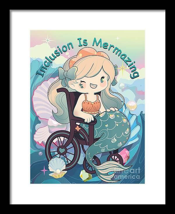 Inclusion Is Mermazing English - Framed Print