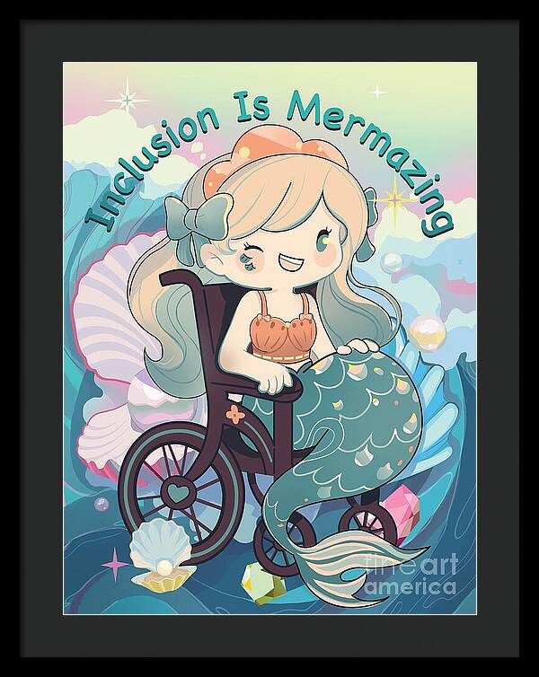 Inclusion Is Mermazing English - Framed Print