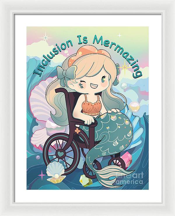 Inclusion Is Mermazing English - Framed Print