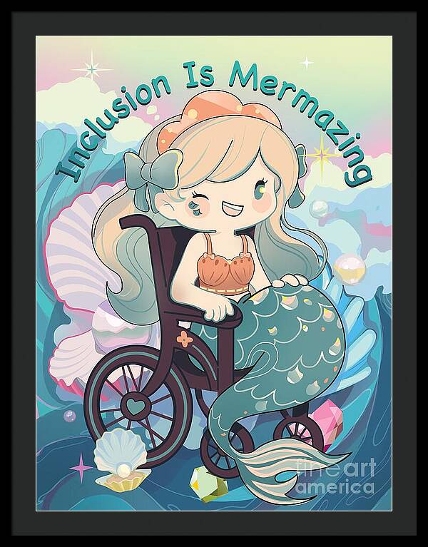 Inclusion Is Mermazing English - Framed Print
