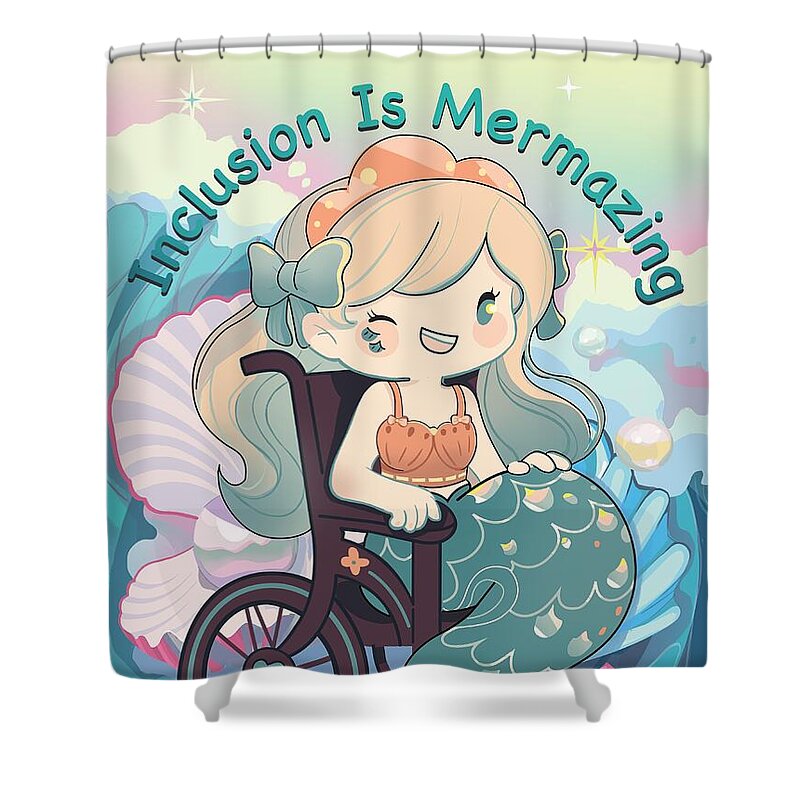 Inclusion Is Mermazing English - Shower Curtain