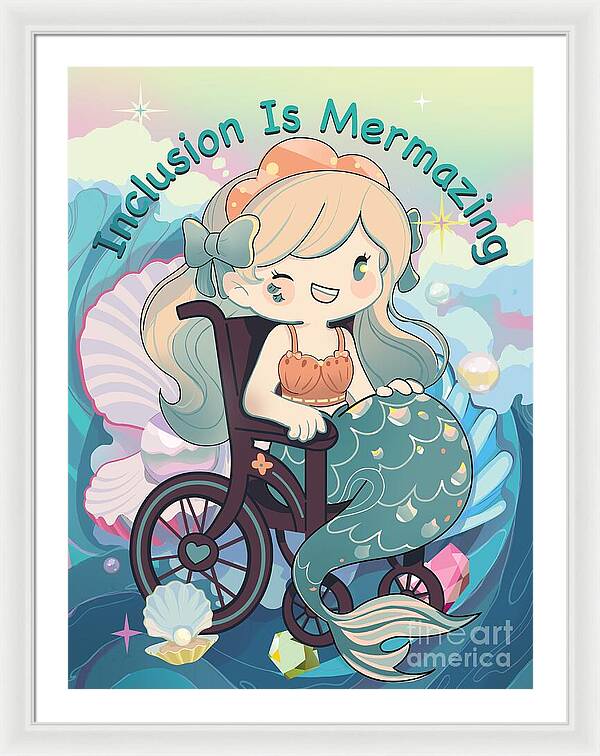 Inclusion Is Mermazing English - Framed Print