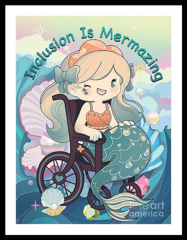 Inclusion Is Mermazing English - Framed Print