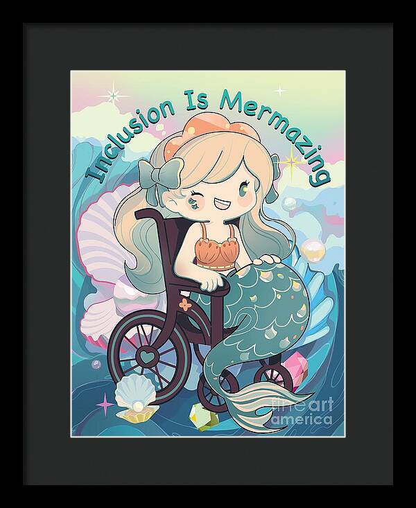Inclusion Is Mermazing English - Framed Print