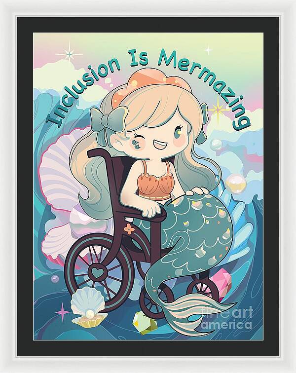 Inclusion Is Mermazing English - Framed Print