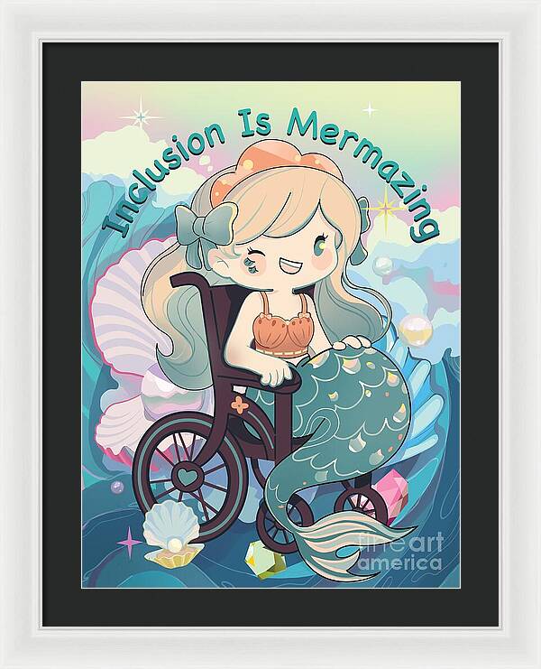 Inclusion Is Mermazing English - Framed Print