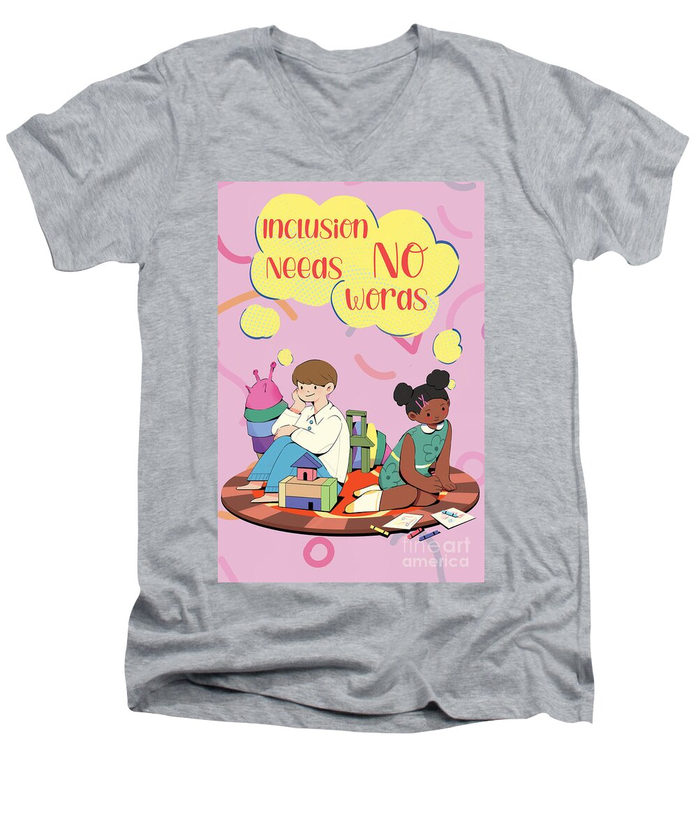 Inclusion Needs No Words English - Men's V-Neck T-Shirt