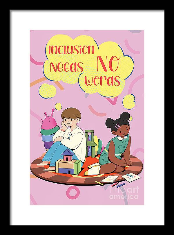 Inclusion Needs No Words English - Framed Print
